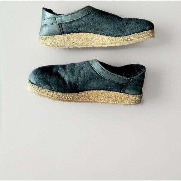 Haflinger Black Snow Bird Fur Lined Cork Comfort Slip On EU 39 Clogs US 8.5 - Picture 4 of 9